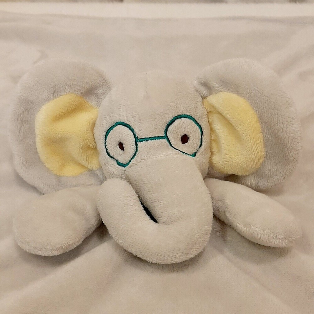 Plush Elephant With Glasses & Bow Tie Lovey Security Blanket Honey Bunny